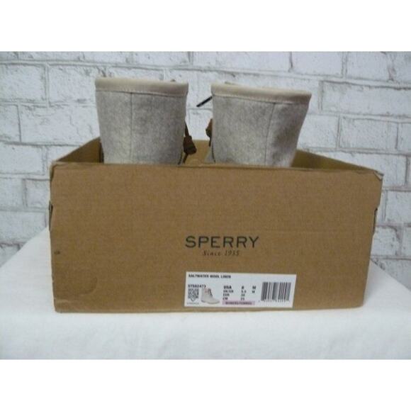 Sperry Satlwater Linen Wool Duck Boots Off White Zip & Lace Up 8 NEW S448 - Picture 6 of 7